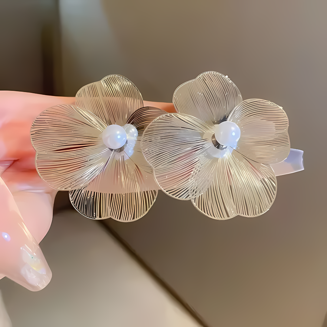 Korean Floral Big Studs Earrings - Image 5