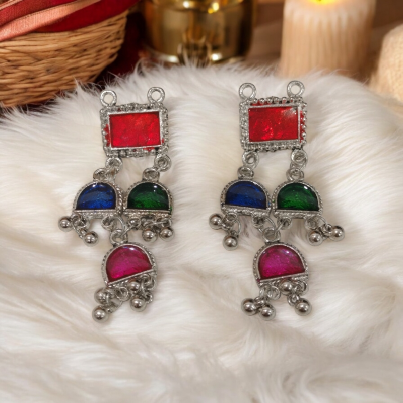 Multi-Color Multi-Layer Oxidised Jewellery Set - Image 10