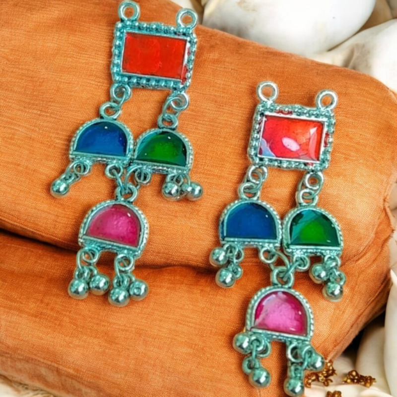 Multi-Color Multi-Layer Oxidised Jewellery Set - Image 2