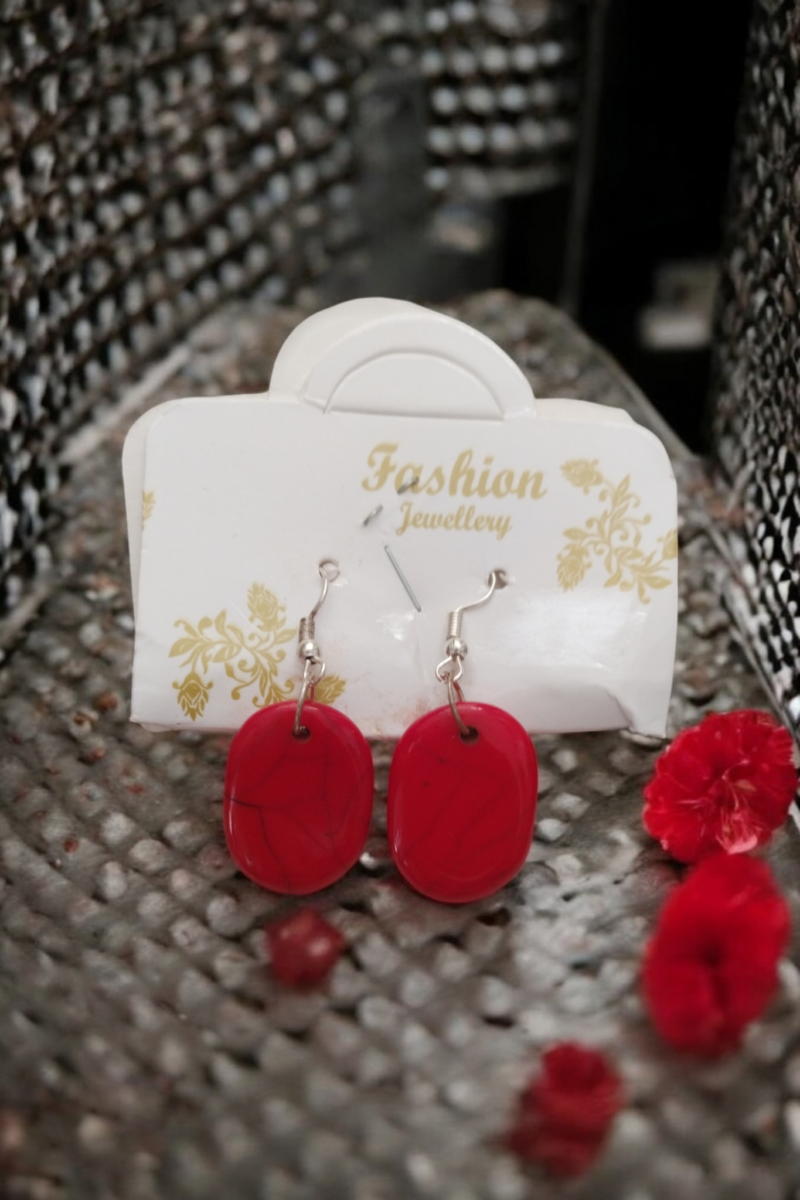 Fancy Resin Red Necklace Set - Image 4