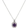 CH4 Silver purple heart chain.