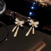 JJK 56 Korean Bowknot Tassel Sweet Stud Earrings