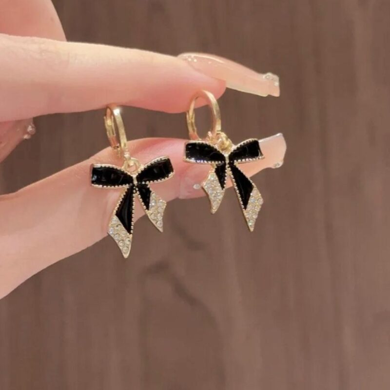 Black Bow Pookie Earring - Image 2