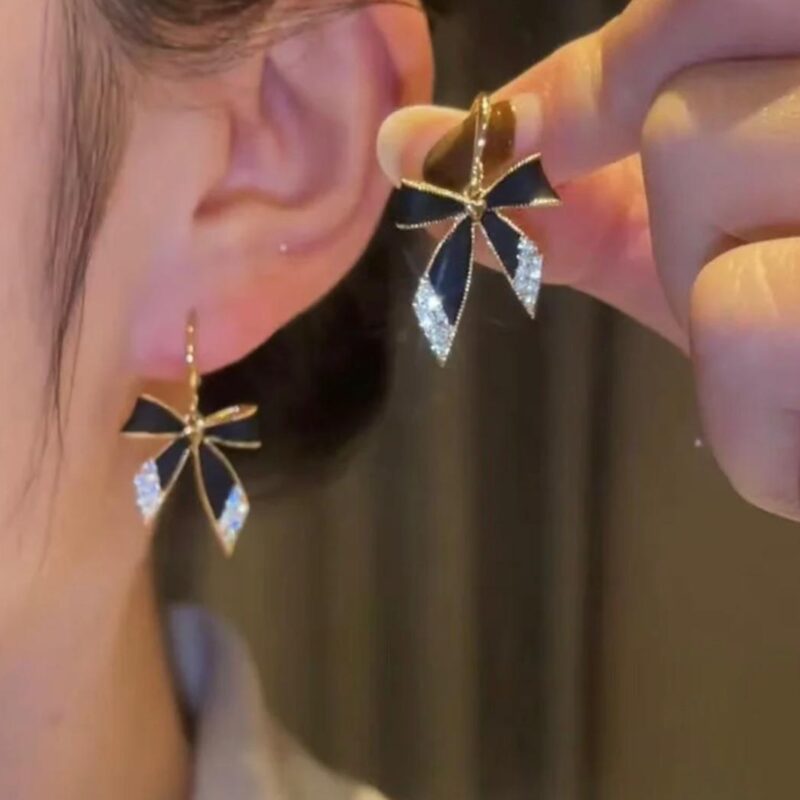 Black Bow Pookie Earring - Image 3