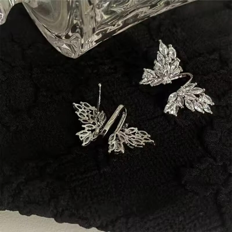 Crystal Butterfly Ear Cuff Earrings - Image 3