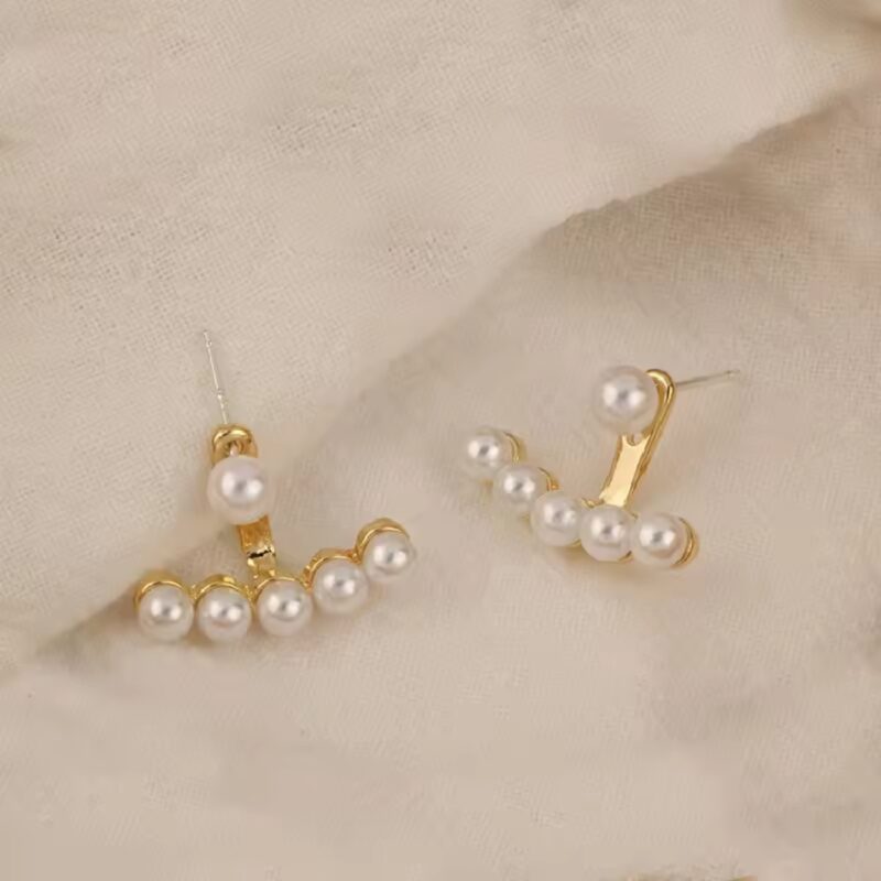 Pearl Ear Jacket Earrings.