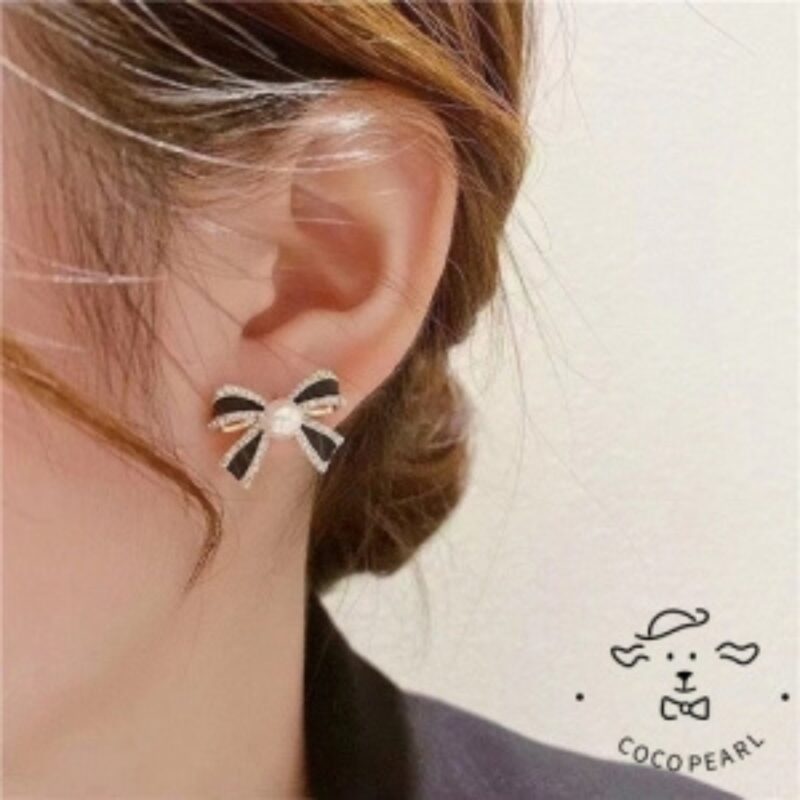 Mikimoto Pearl Bow Stud Earrings. - Image 2