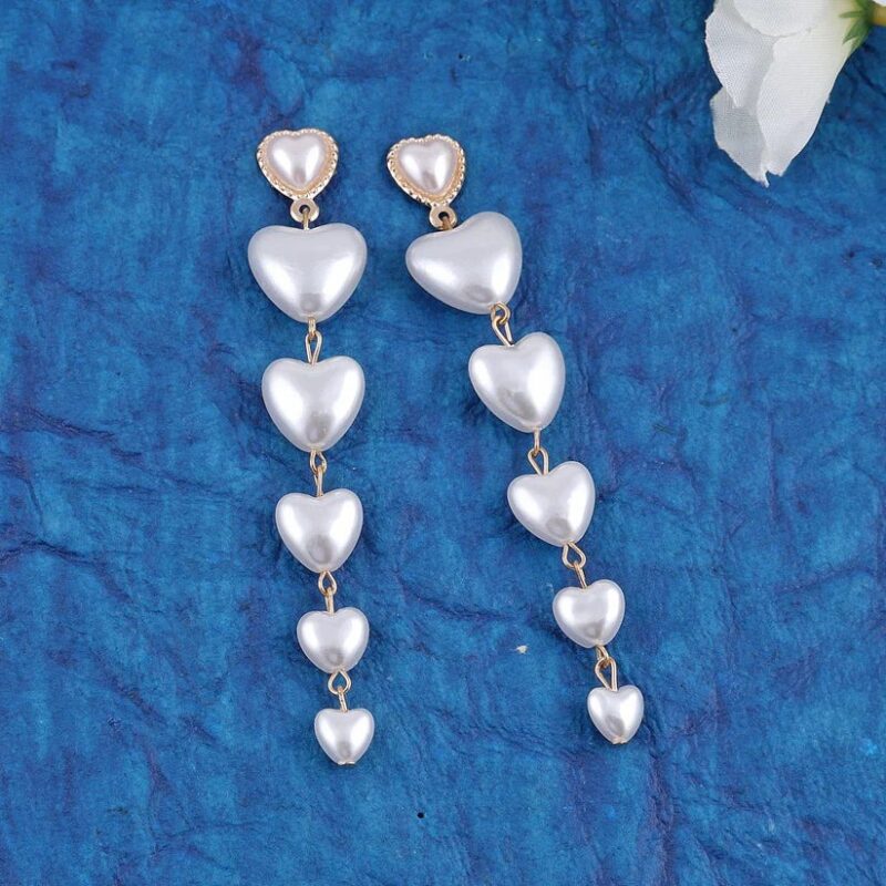 JJK 27 Long Heart Drop Earrings for Women & Girls