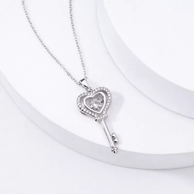 Jeulia Heart Key Sterling Silver Necklace - Image 5