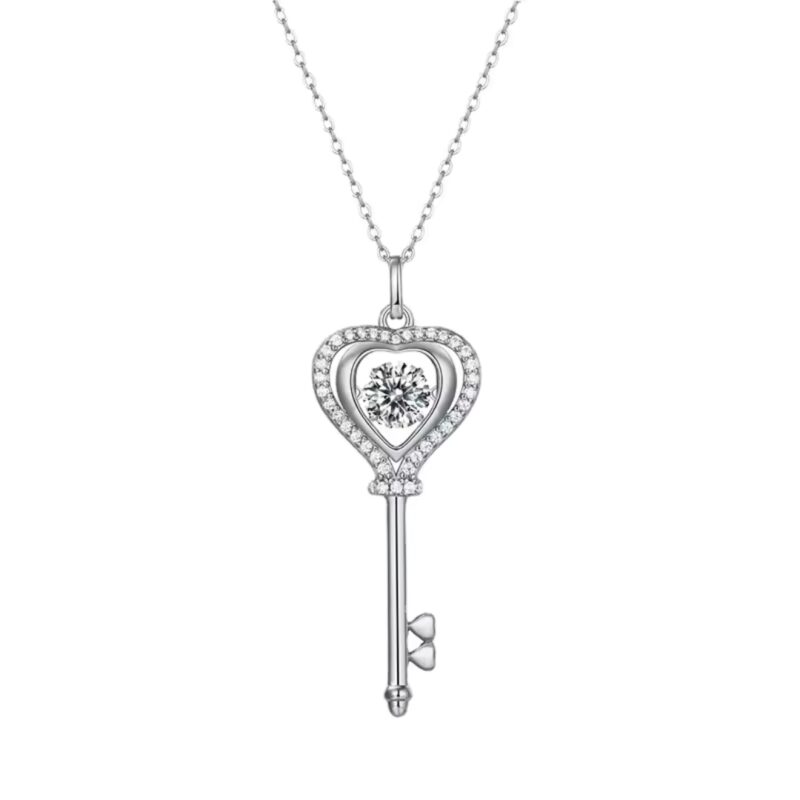Jeulia Heart Key Sterling Silver Necklace - Image 2