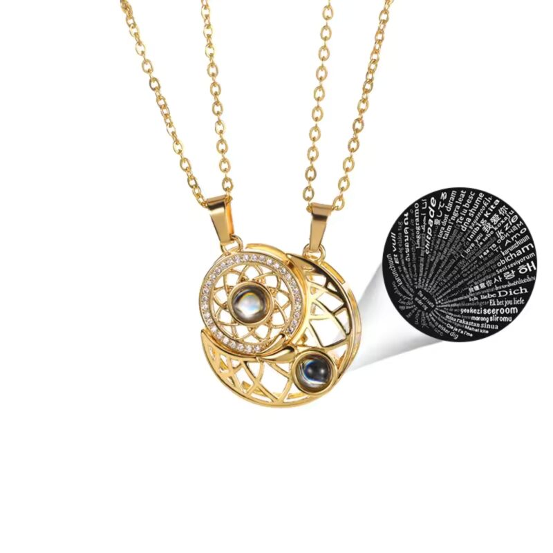 Sun and Moon Projection Pendant Necklace - Image 3