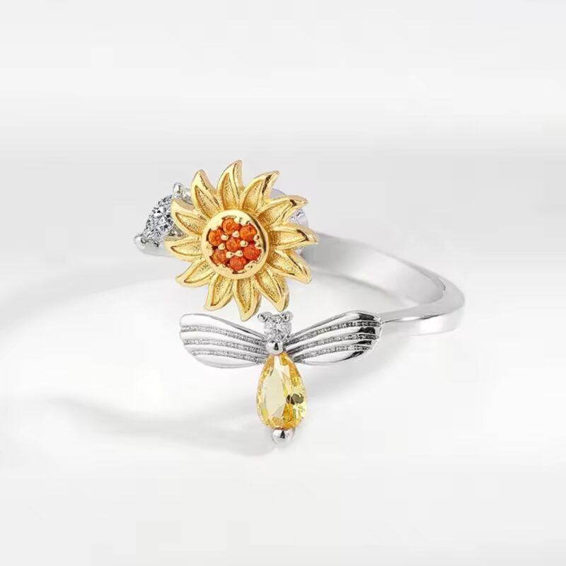 Sunflower Bee Spinner Ring - Image 2