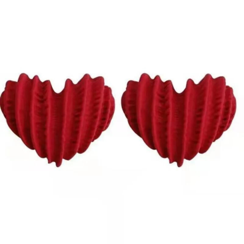 Red Heart Stud Earrings - Image 3