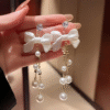 JJK 57 Bow Knot Pearl Drop Earrings