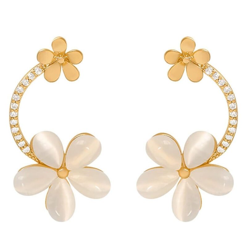 Gold-toned drop earrings - Image 2