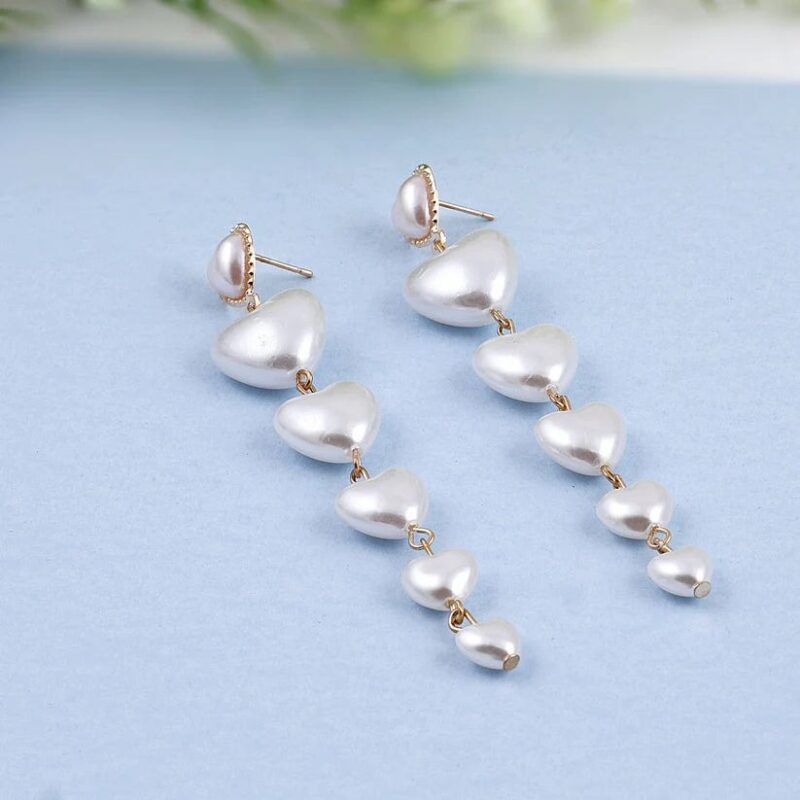 JJK 27 Long Heart Drop Earrings for Women & Girls - Image 2