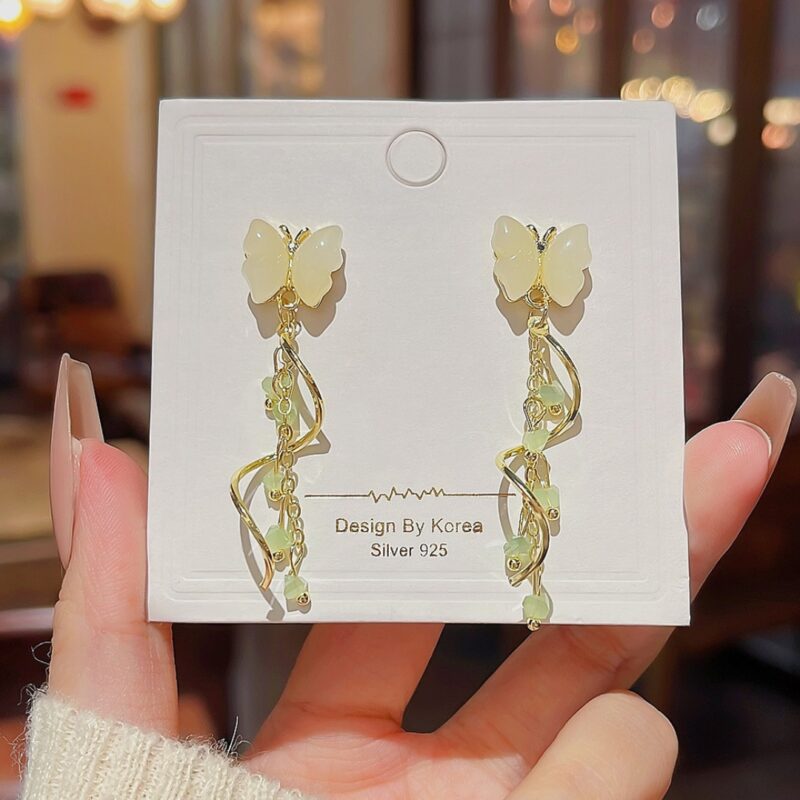 Butterfly Chain Korean Earrings - Image 2