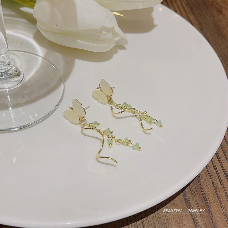 Butterfly Chain Korean Earrings - Image 3