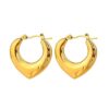Gold-Toned Heart-Shaped Hoop Earrings.