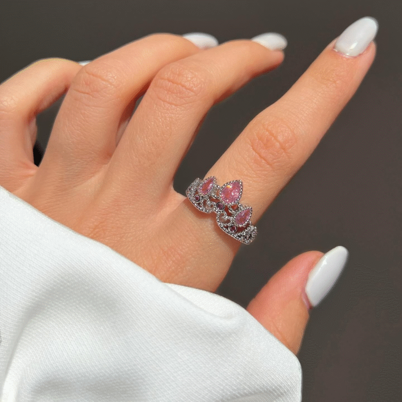 Princess Crown Heart Necklace and Ring Set. - Image 2