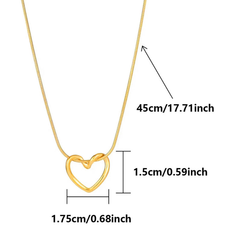 Gold Open Heart Pendant Necklace. - Image 3