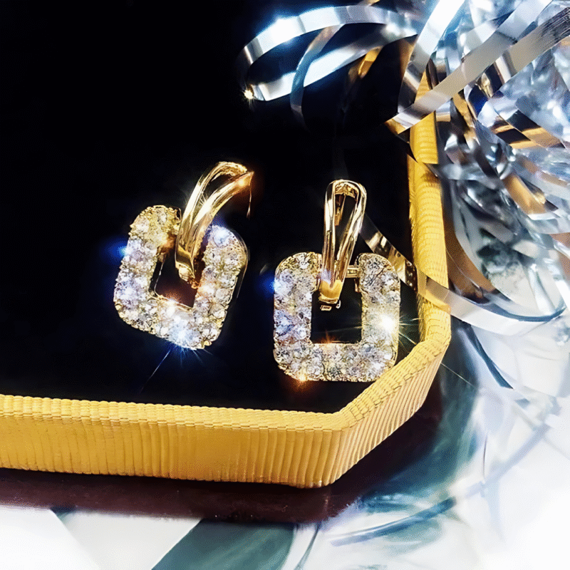 JJK 54  Ladies Designer Artificial Diamond Drop Earrings - Image 3