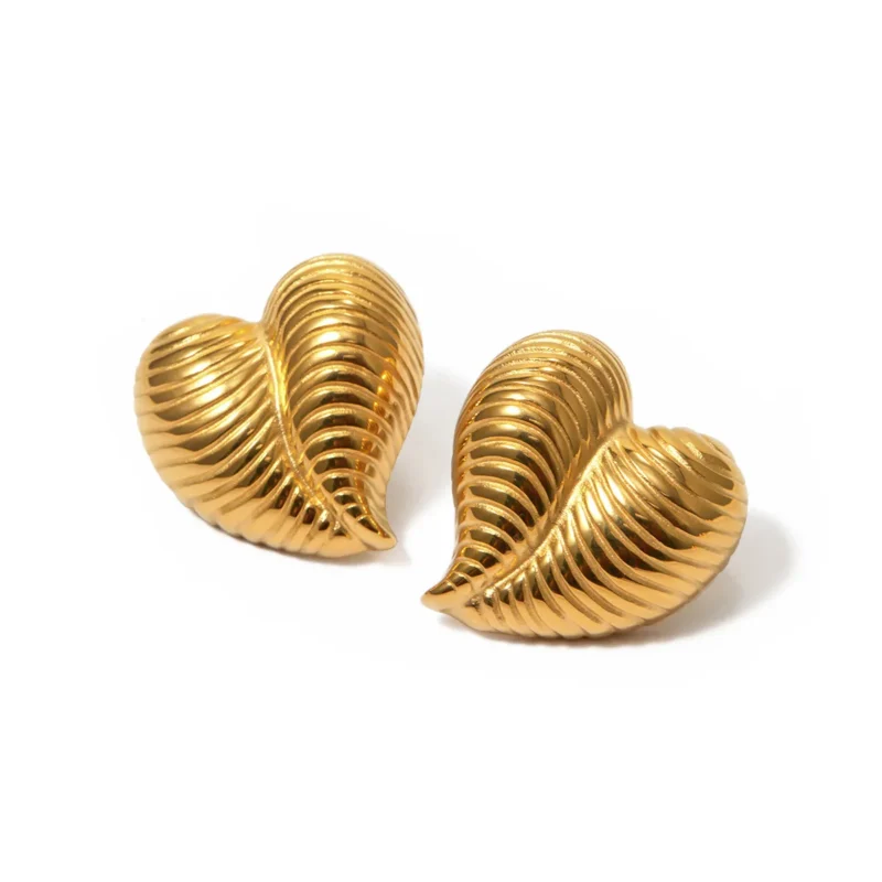 Gp 9 Gold Plated Heart Earrings
