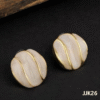 Round Stud Earring Korean Enamel Geometric Exaggerated Retro Jewellary.