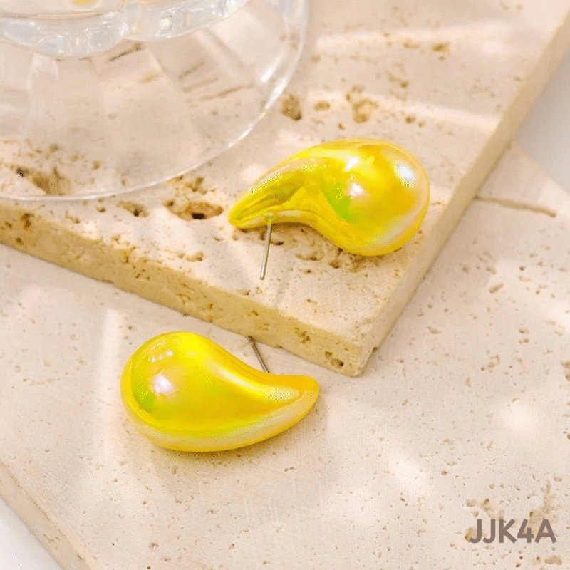 Lemon Multi Colour Water Drop Earrings.