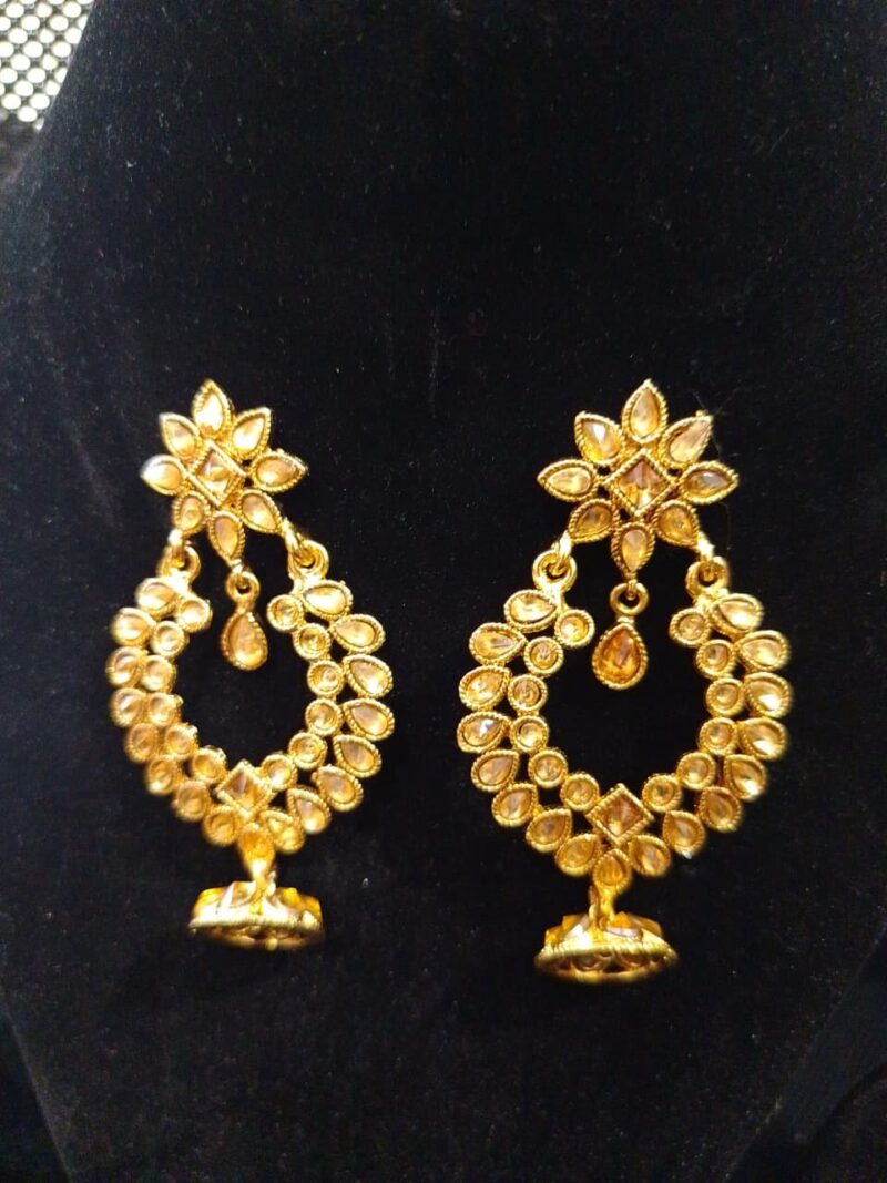 Kundan Chandbali earrings, - Image 2