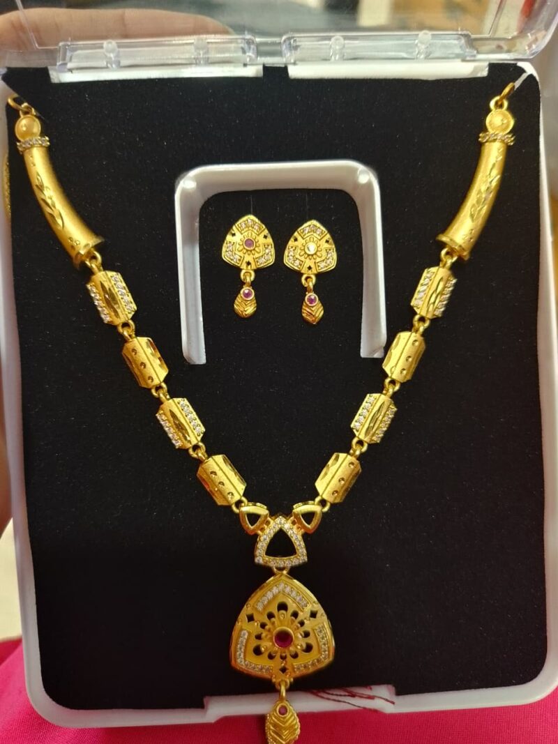 Kalpna Sales Surat Gold Plated Austrian Stone Necklace Set (Assorted Design).