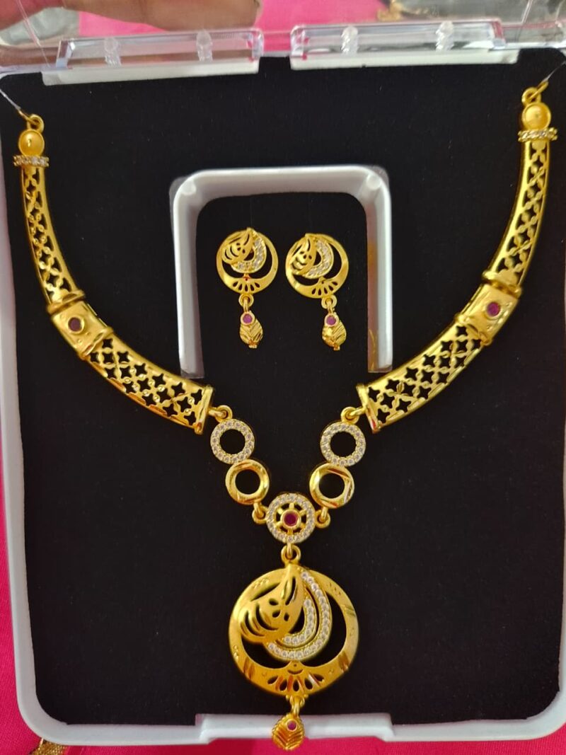 Kalpna Sales Surat Gold Plated Austrian Stone Necklace Set