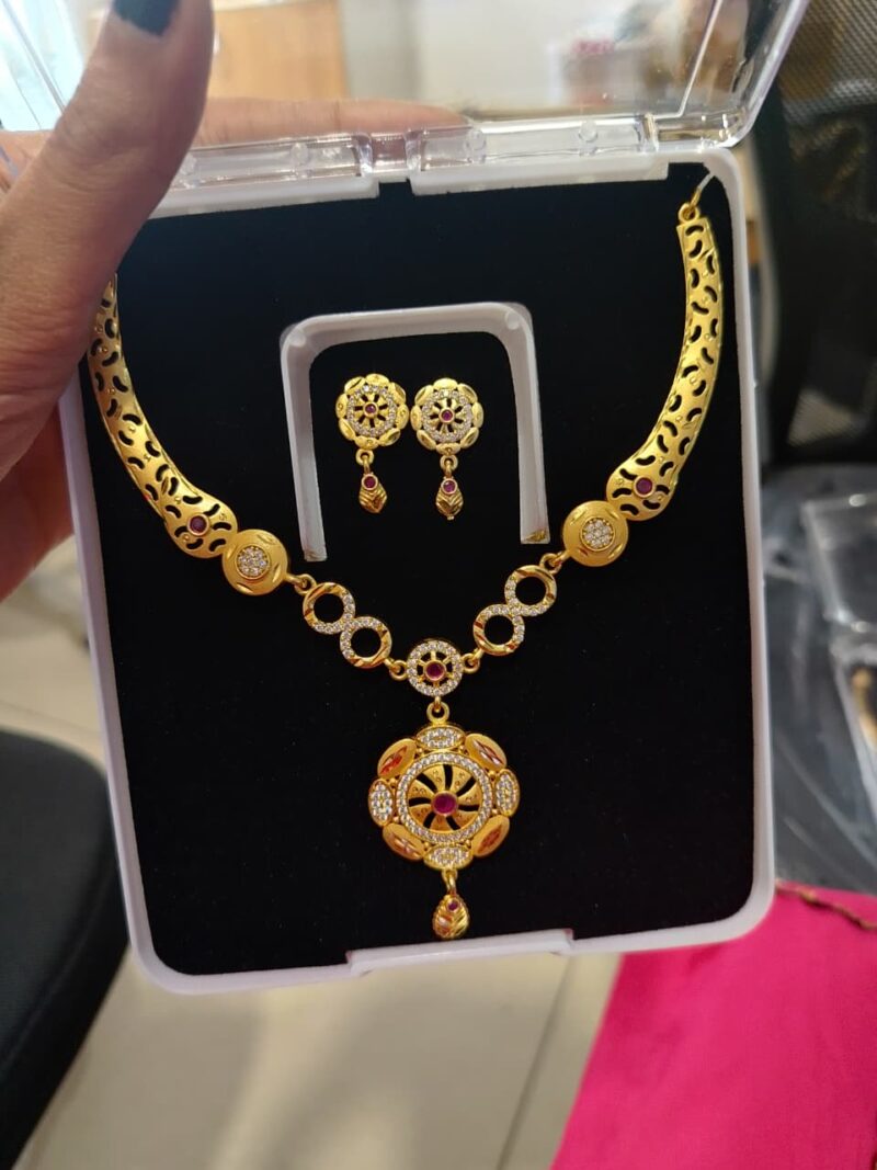 Kalpna Sales Surat Gold Plated Austrian Stone Necklace Set - Image 2