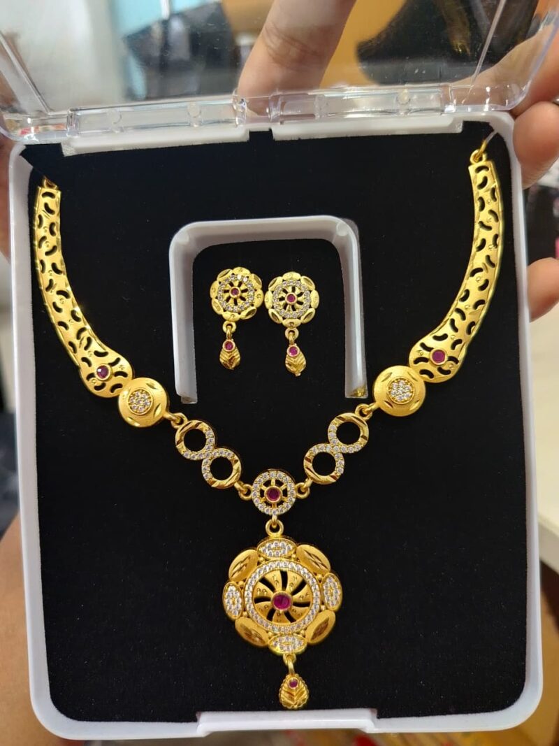Kalpna Sales Surat Gold Plated Austrian Stone Necklace Set