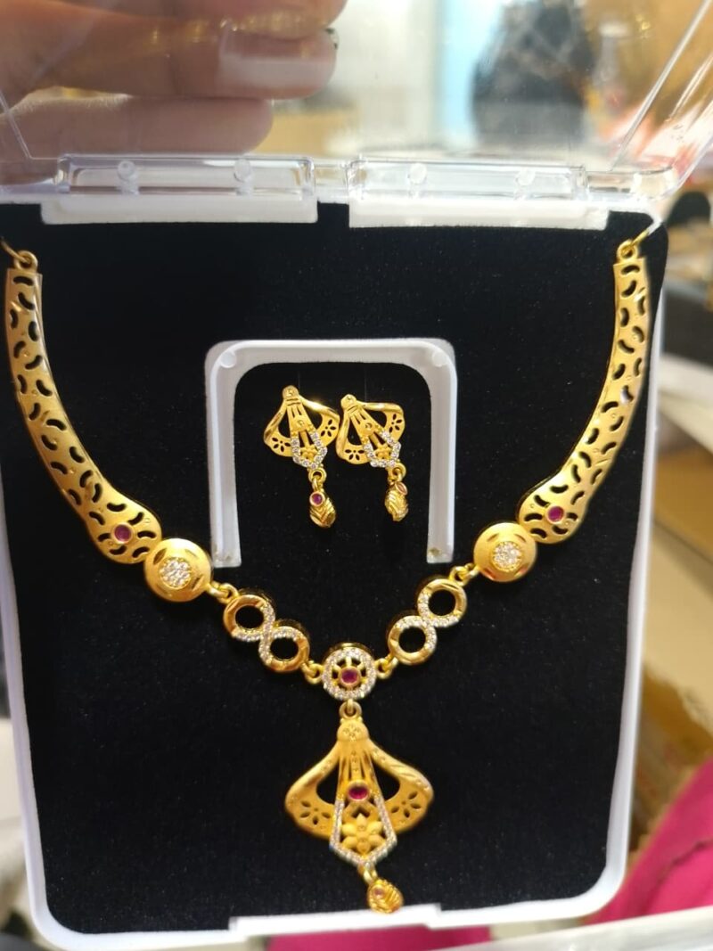Kalpna Sales Surat Gold Plated Austrian Stone Necklace Set,