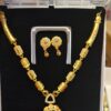 Fancyla micro polish gold-plated necklace set with matching earrings,