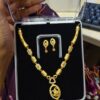 gold-plated necklace set with matching earrings,
