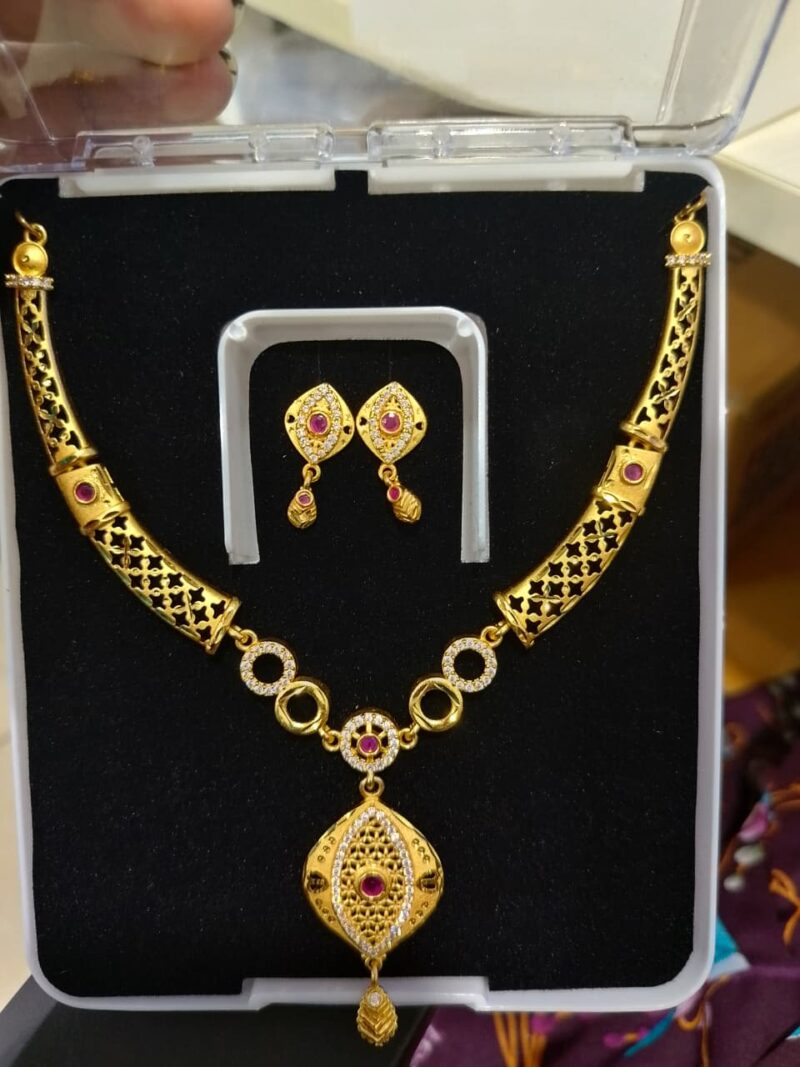 Kalpna Sales Surat Gold Plated Austrian Stone Necklace Set - Image 2