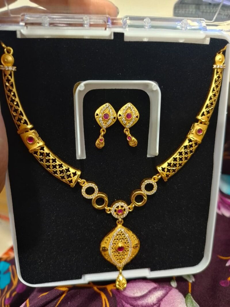 Kalpna Sales Surat Gold Plated Austrian Stone Necklace Set