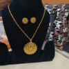 Gold Plated Sizzling Meenakari Locket Set with Chain and Earrings.