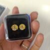 gold flower stud earrings