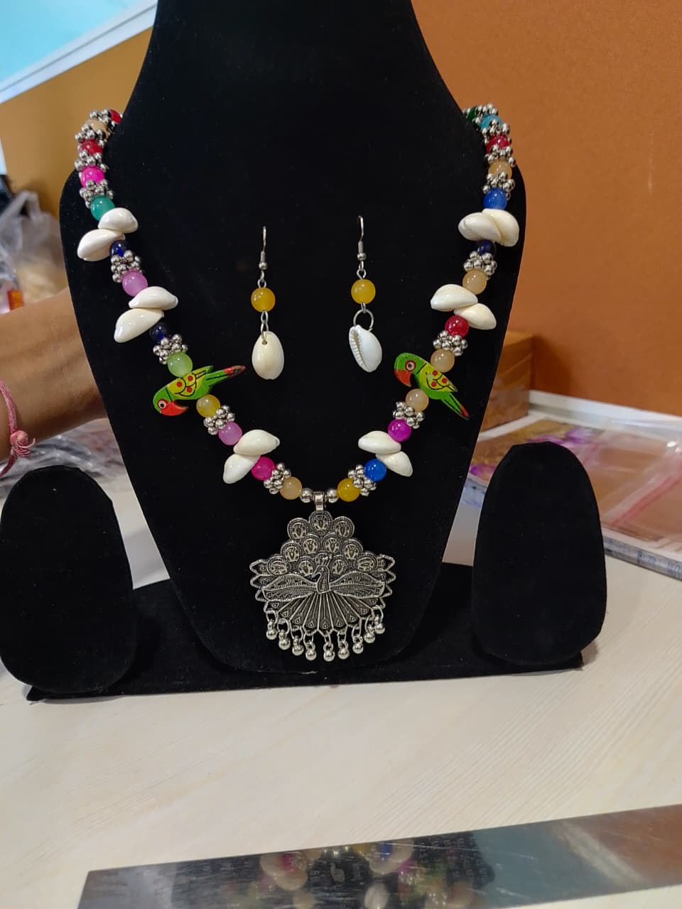 Navratri Special Traditional Necklace & Earrings Set, - Image 2