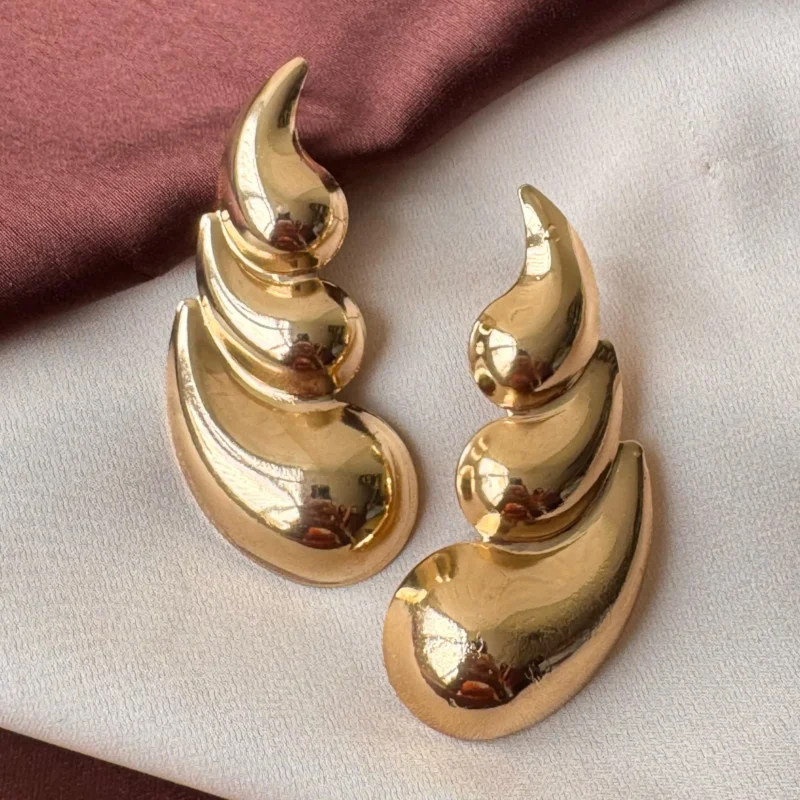 gold-plated drop earrings
