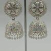 Oxidised Silver Jhumka Earrings with mirror work