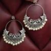 Afghani Oxidised Peacock Drop Earrings