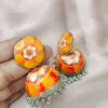 : Ox72 i Orange fancy oxidised jhumka.
