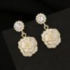 flower classy earrings white