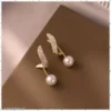 Zircon Pearl Fancy Stud Earrings.