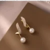 Zircon Pearl Fancy Stud Earrings.