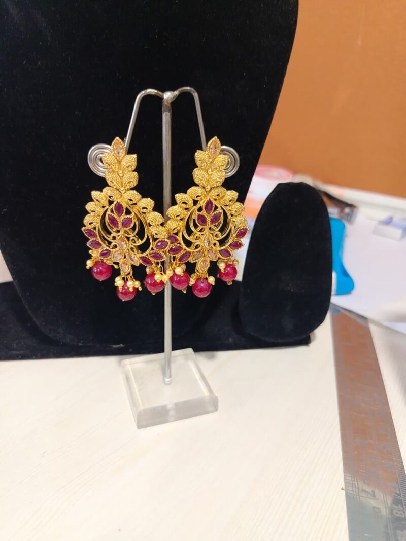jhumka or chandbali style earrings.